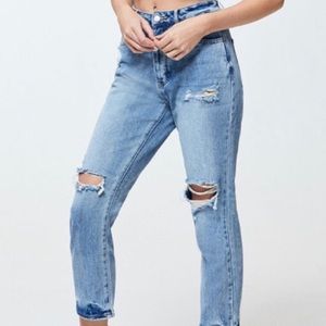 Stylish high waisted mom jeans